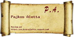 Pajkos Aletta névjegykártya